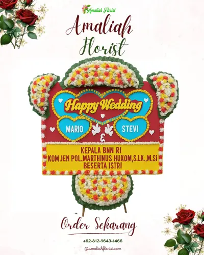 Karangan Papan Bunga Pernikahan di Kedungpane